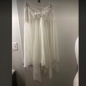 Vintage 2000s 90s Deadstock Diva by Rachel Pappo Sheer Ruched Swimming Skirt